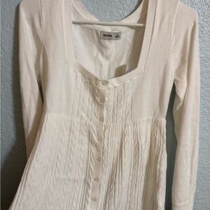 Hollister Off-White Cable Knit Cardigan